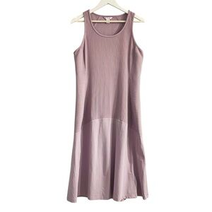 Athleta Casual Sleeveless Ribbed Lavender Tank Golf Midi Dress athleisure Size L